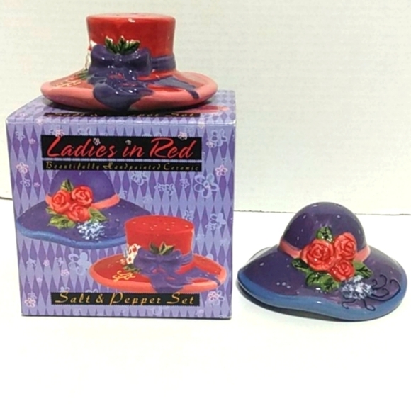 LADIES IN RED NWT SALT AND PEPPER SHAKER SET - Picture 5 of 5